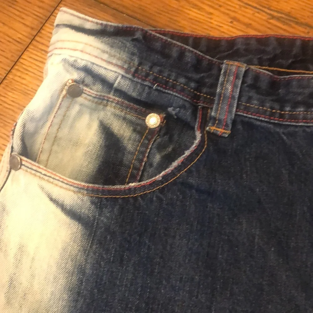 Mens Encrypted Jeans 38 x 31 Denim Distress Bleached - Picture 4 of 15